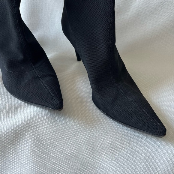 SERGIO ROSSI Vinyl Mesh Sock Boots Black Size 37 - Picture 6 of 14